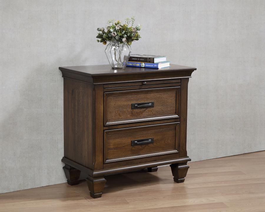 (image for) Franco 2-drawer Nightstand Burnished Oak