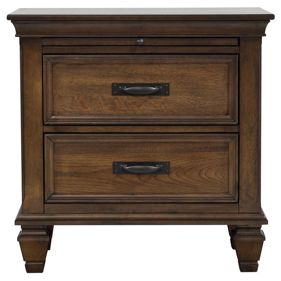 (image for) Franco 2-drawer Nightstand Burnished Oak