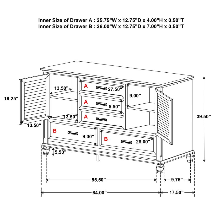 (image for) Franco 52-drawer Dresser Burnished Oak