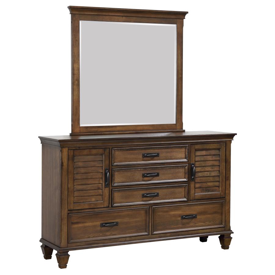 (image for) Franco 52-drawer Dresser with Mirror Burnished Oak