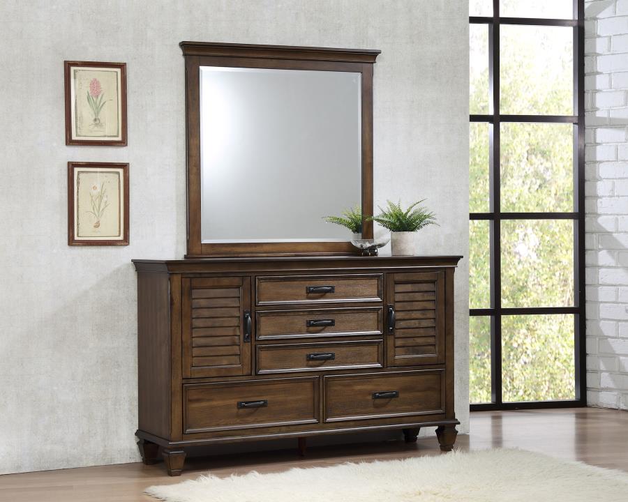 (image for) Franco 52-drawer Dresser with Mirror Burnished Oak