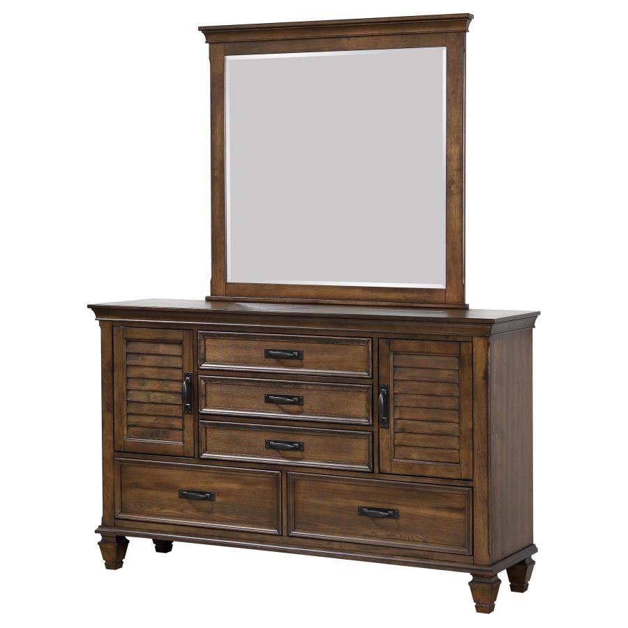 (image for) Franco 52-drawer Dresser with Mirror Burnished Oak