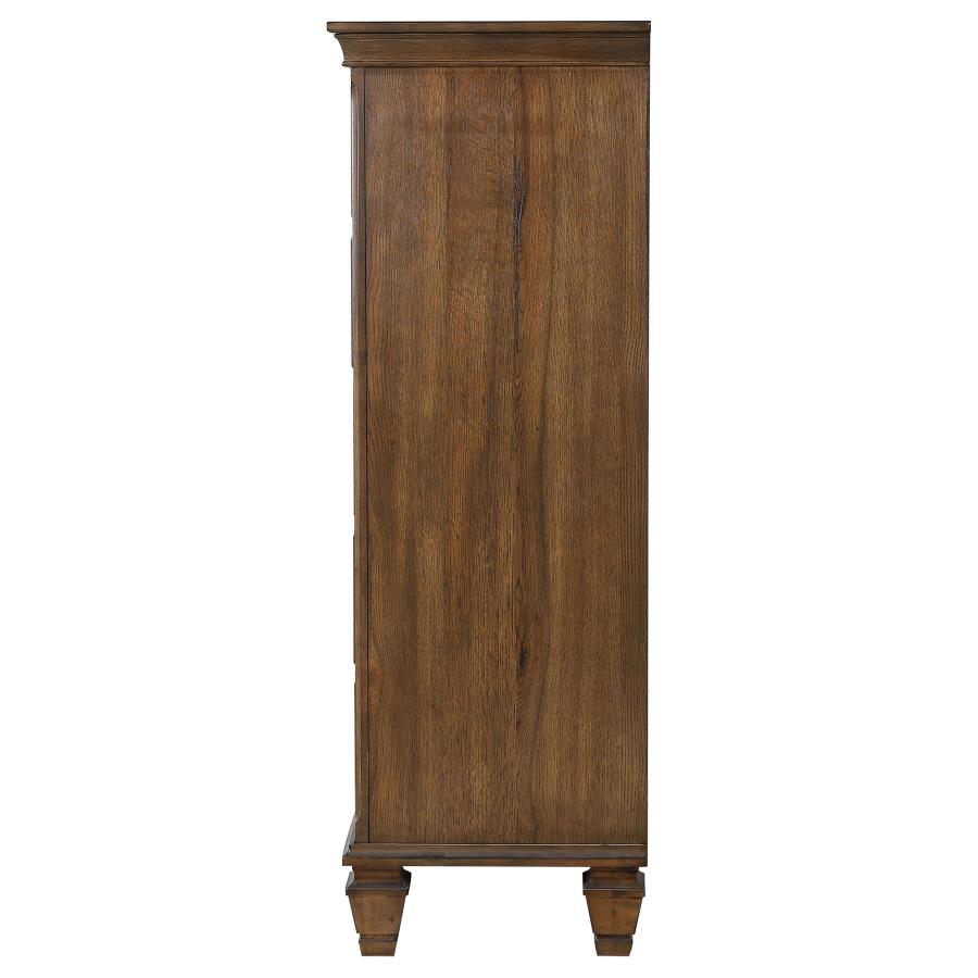 (image for) Franco 5-drawer Bedroom Chest Burnished Oak