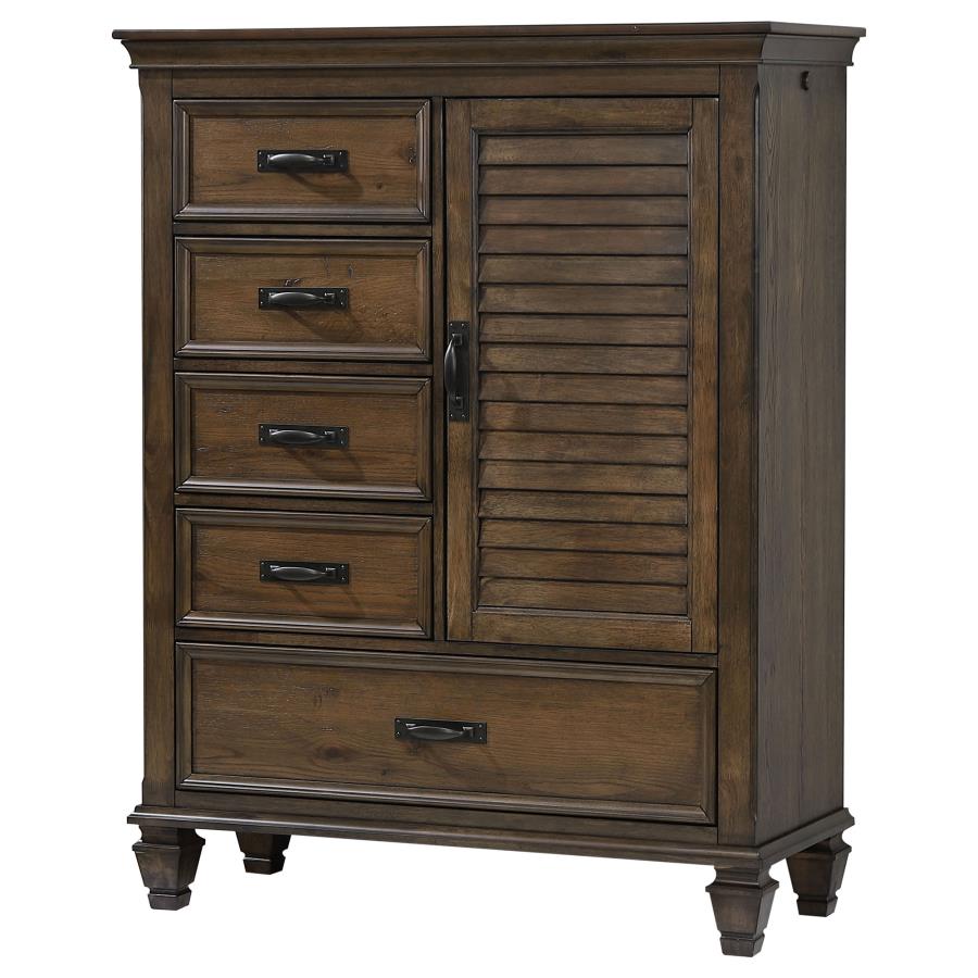 (image for) Franco 5-drawer Door Chest Burnished Oak