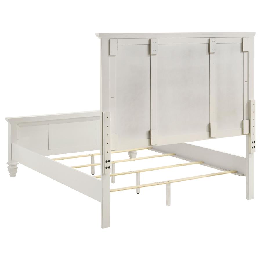 (image for) Sandy Beach Wood Eastern King Panel Bed Cream White