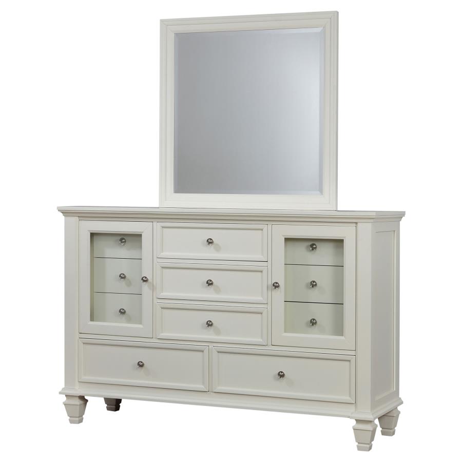 (image for) Sandy Beach 11-drawer Dresser with Mirror Cream White