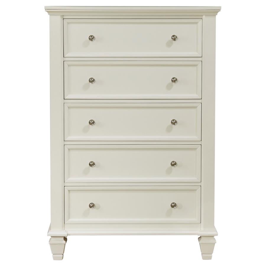 (image for) Sandy Beach 5-drawer Bedroom Chest Cream White