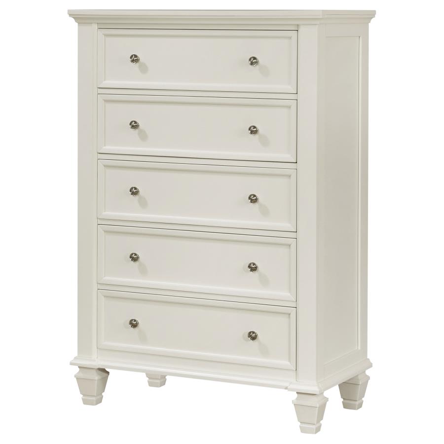 (image for) Sandy Beach 5-drawer Bedroom Chest Cream White