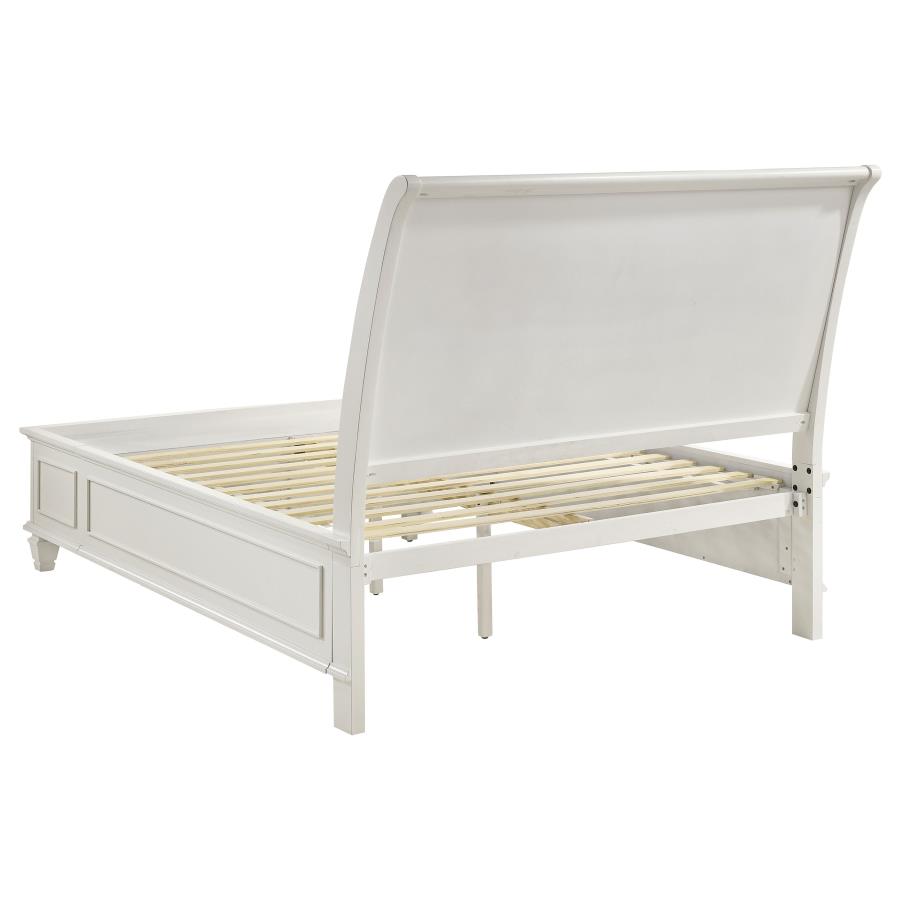 (image for) Sandy Beach California King Storage Panel Bed Cream White