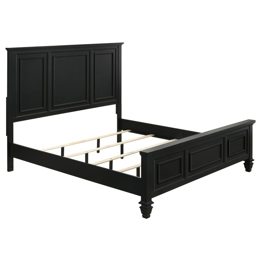 (image for) Sandy Beach Wood California King Panel Bed Black