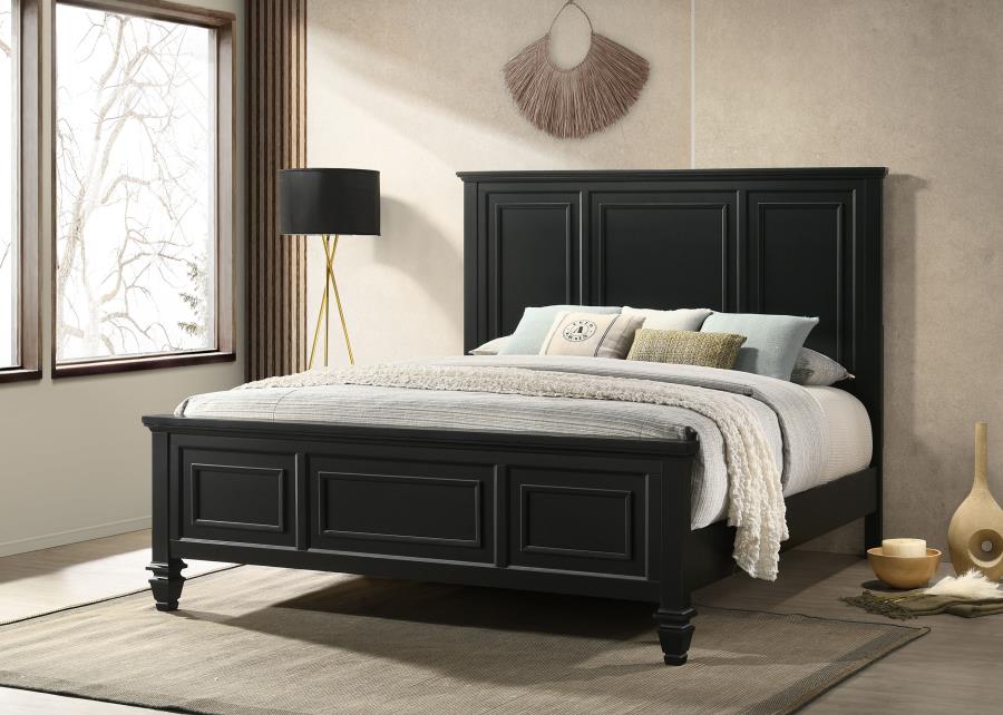 (image for) Sandy Beach Wood California King Panel Bed Black