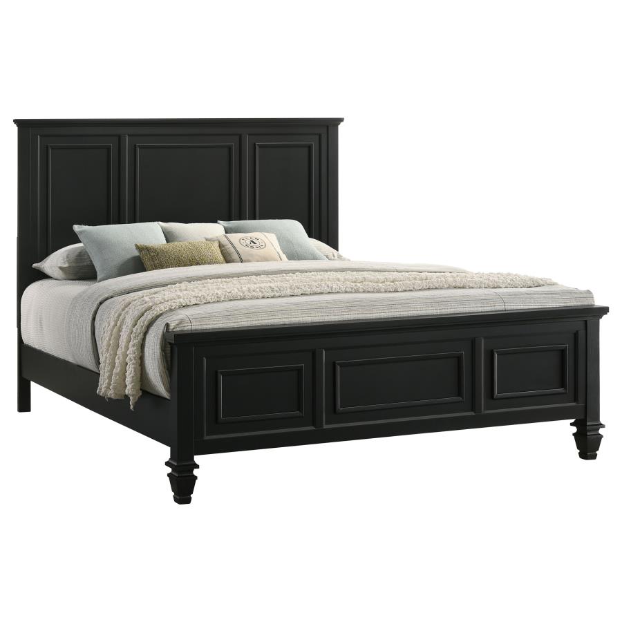 (image for) Sandy Beach Wood California King Panel Bed Black