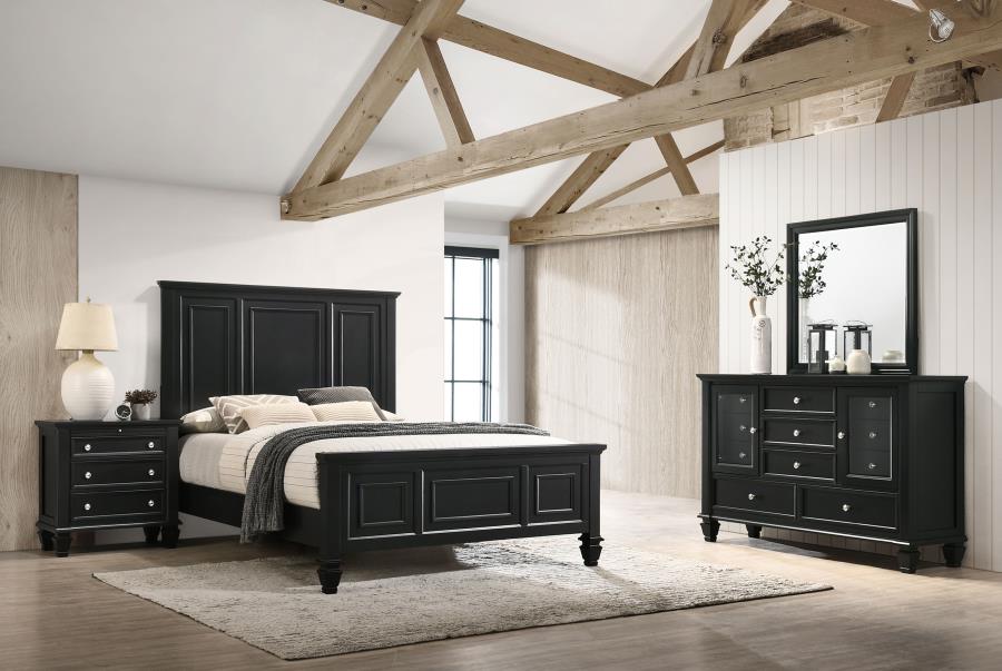 (image for) Sandy Beach 4-piece Queen Bedroom Set Black - Click Image to Close