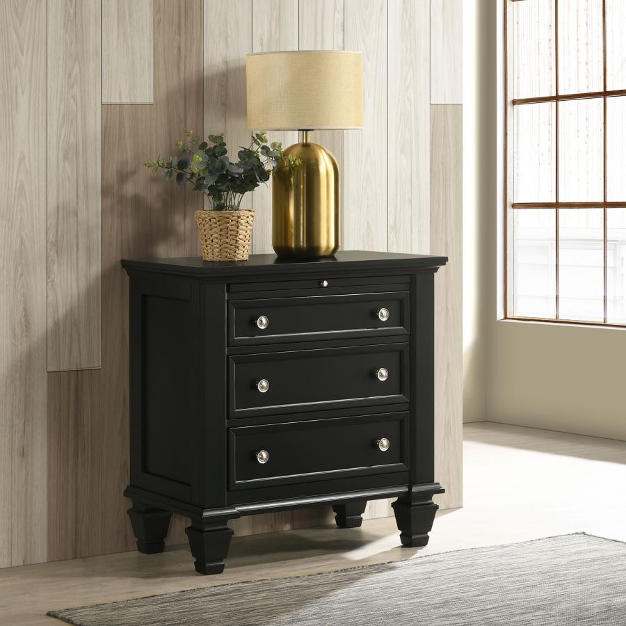 (image for) Sandy Beach 3-drawer Nightstand Black