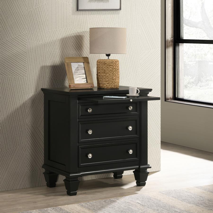 (image for) Sandy Beach 3-drawer Nightstand Black