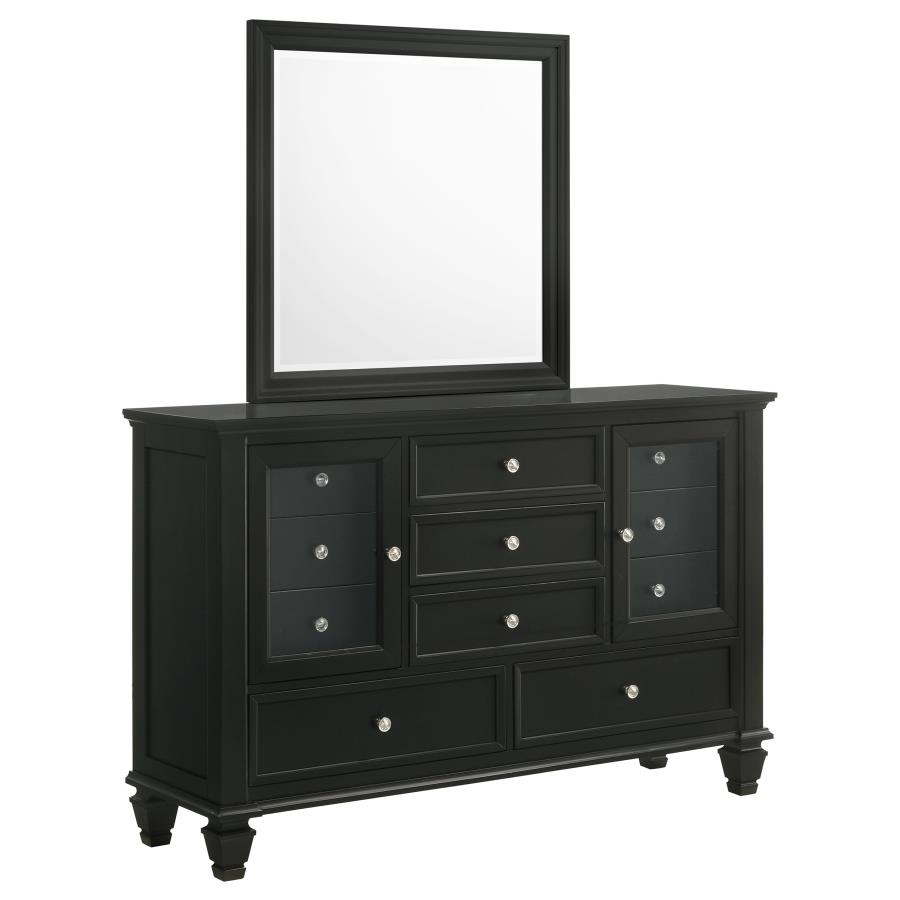 (image for) Sandy Beach 11-drawer Dresser with Mirror Black