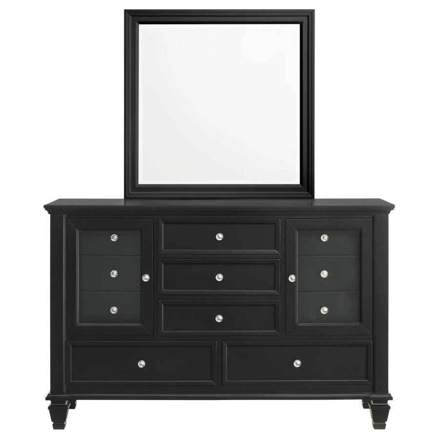 (image for) Sandy Beach 11-drawer Dresser with Mirror Black