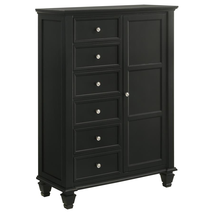 (image for) Sandy Beach 8-drawer Door Chest Black