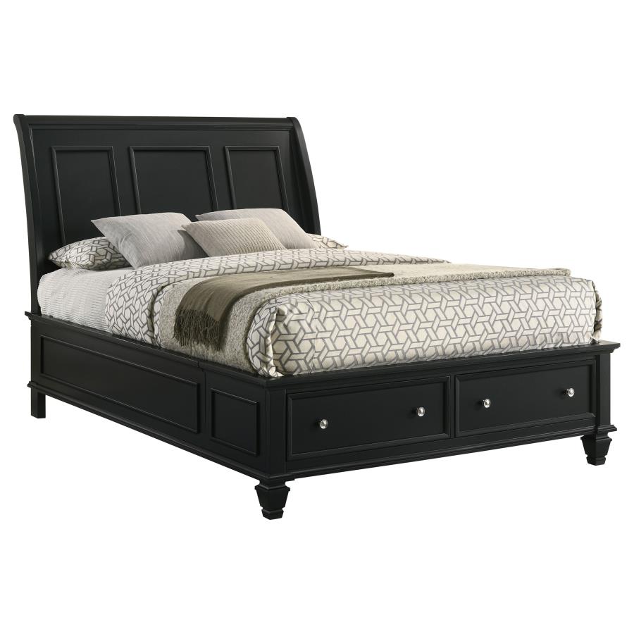 (image for) Sandy Beach Wood Eastern King Storage Panel Bed Black