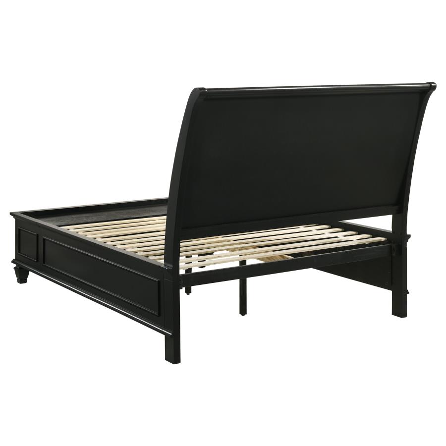 (image for) Sandy Beach Wood Queen Storage Panel Bed Black