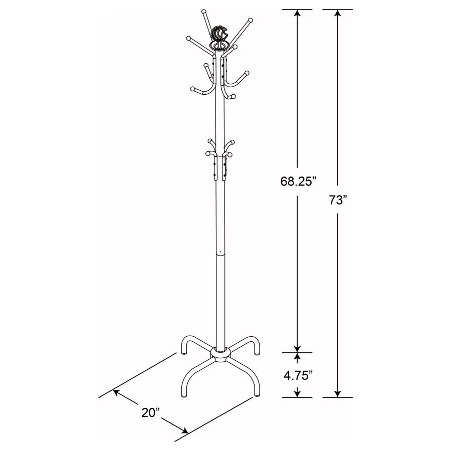 (image for) Collier 12 Hook Freestanding Coat Rack Hat Hanger Black