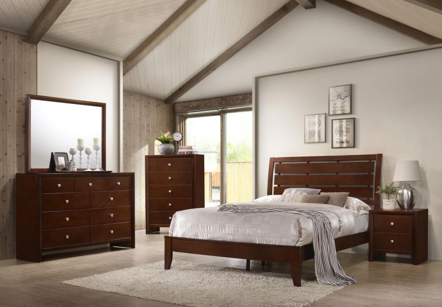 (image for) Serenity 4-piece Full Bedroom Set Rich Merlot - Click Image to Close