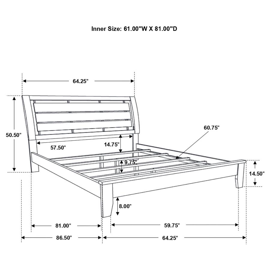 (image for) Serenity Wood Queen Panel Bed Rich Merlot