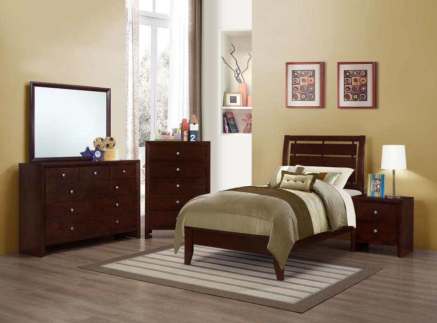 (image for) Serenity 4-piece Twin Bedroom Set Rich Merlot