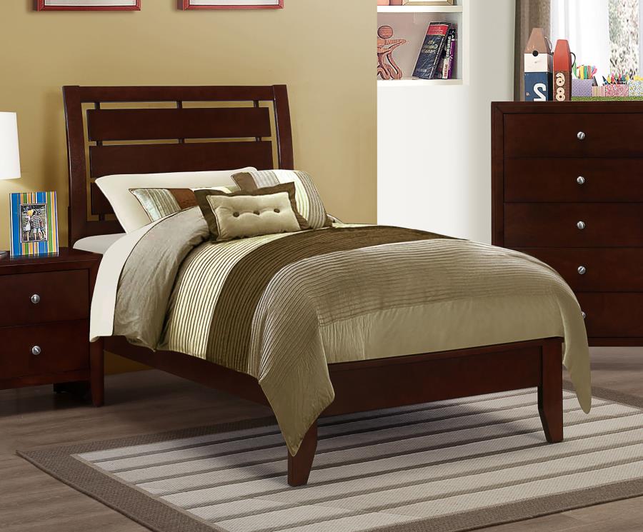 (image for) Serenity Wood Twin Panel Bed Rich Merlot