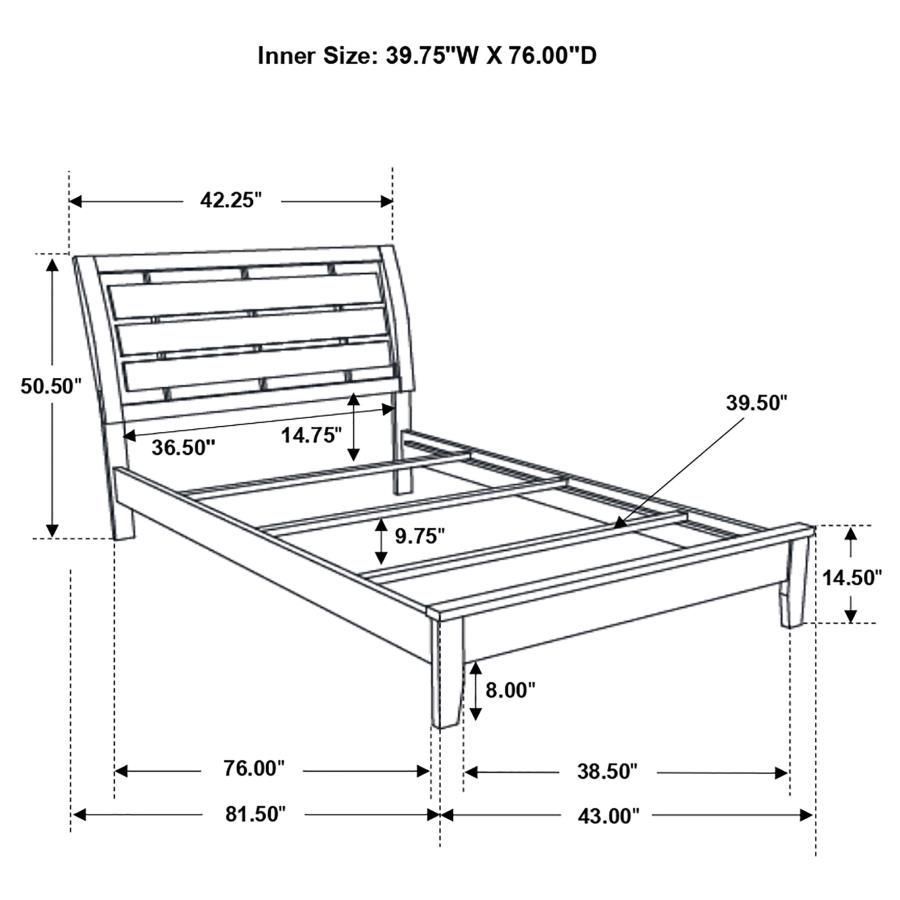 (image for) Serenity Wood Twin Panel Bed Rich Merlot