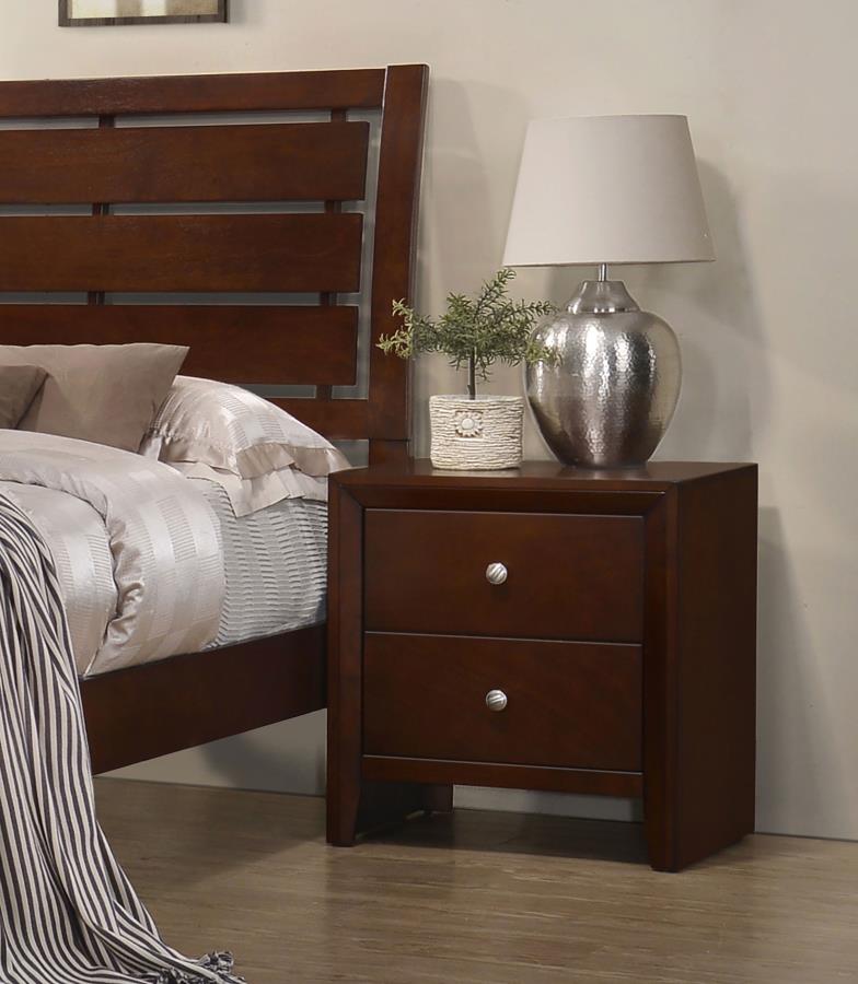 (image for) Serenity 2-drawer Nightstand Rich Merlot