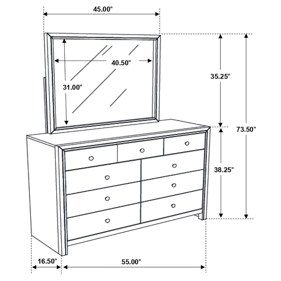 (image for) Serenity 9-drawer Dresser with Mirror Rich Merlot