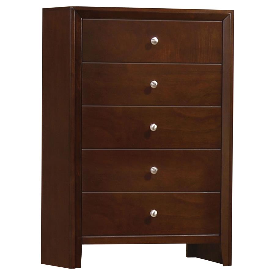 (image for) Serenity 5-drawer Bedroom Chest Rich Merlot