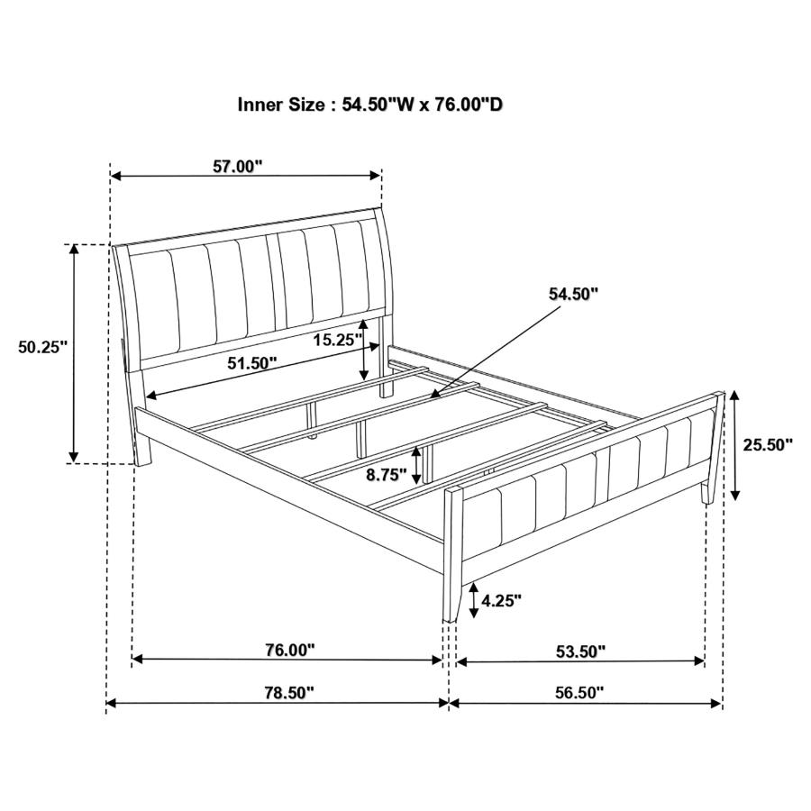 (image for) Carlton Wood Full Panel Bed Cappuccino