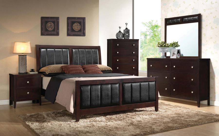 (image for) Carlton 4-piece Eastern King Bedroom Set Cappuccino - Click Image to Close