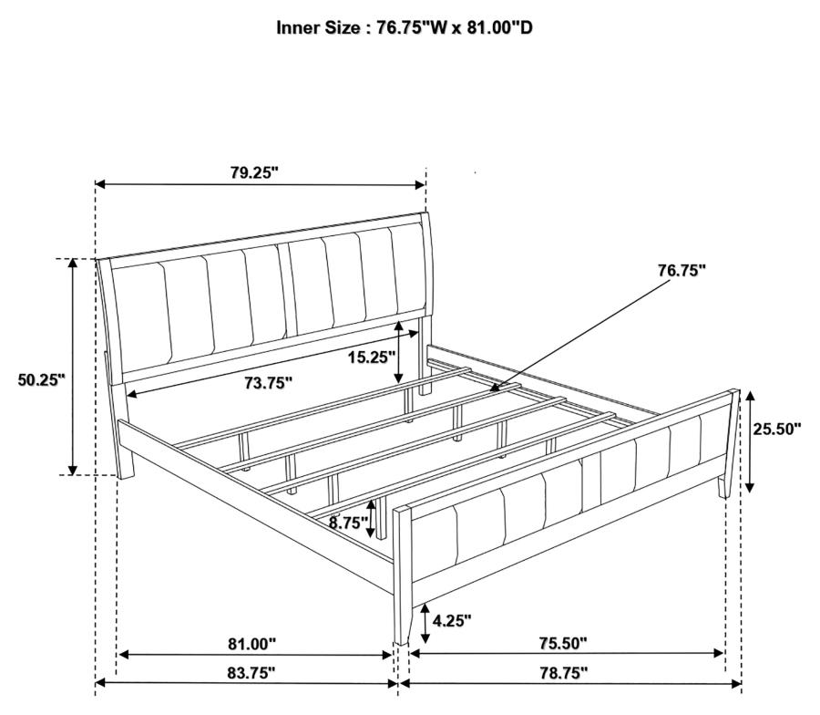 (image for) Carlton 5-piece Eastern King Bedroom Set Cappuccino