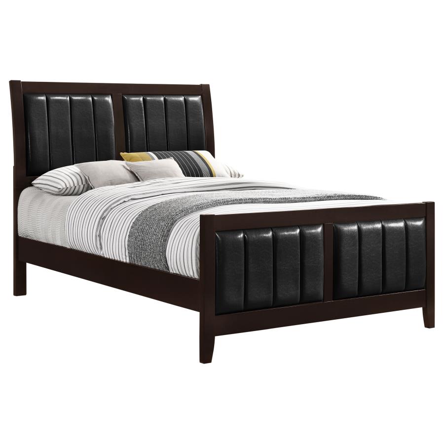 (image for) Carlton Wood Eastern King Panel Bed Cappuccino