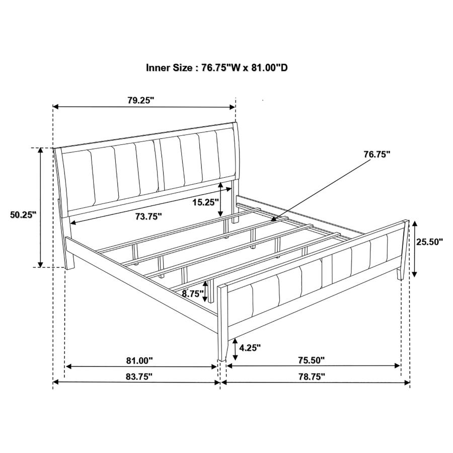 (image for) Carlton Wood Eastern King Panel Bed Cappuccino