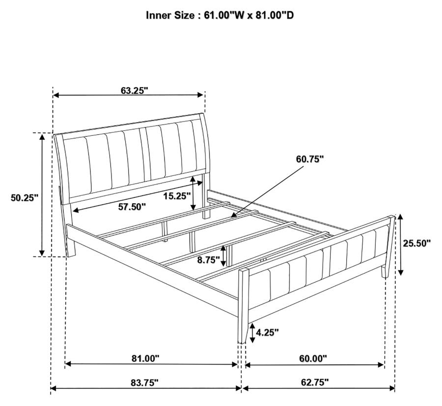 (image for) Carlton 4-piece Queen Bedroom Set Cappuccino