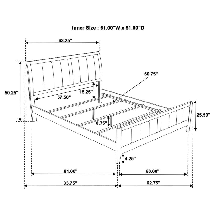 (image for) Carlton Wood Queen Panel Bed Cappuccino