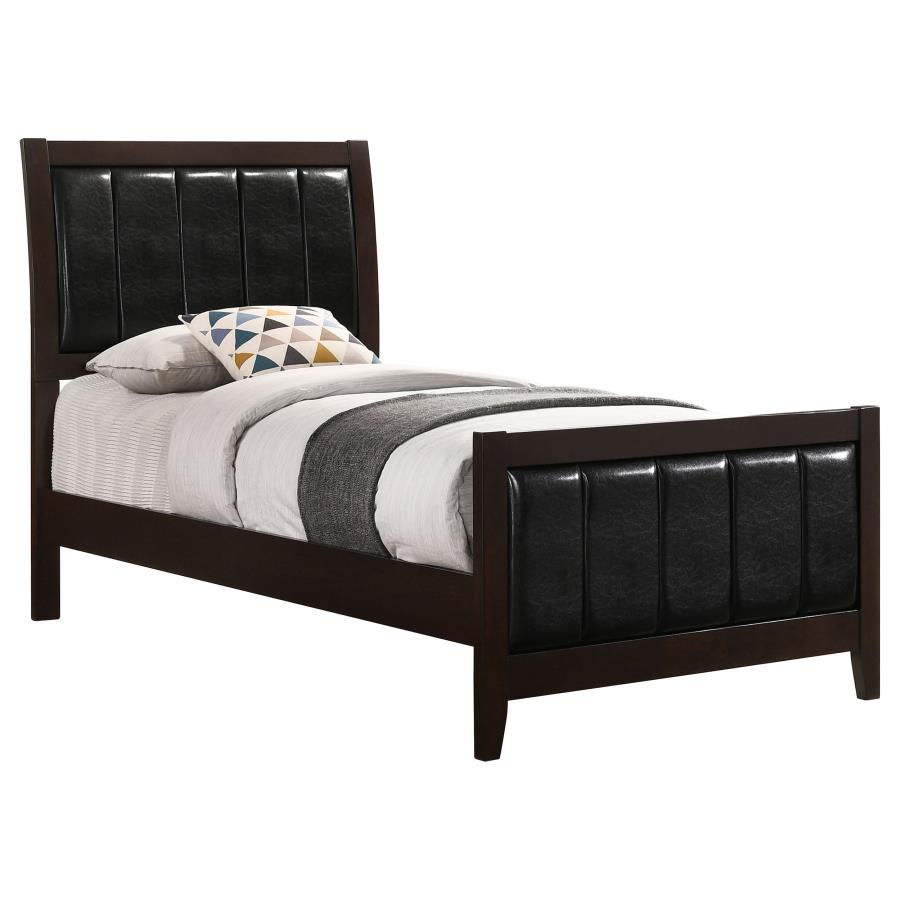 (image for) Carlton Wood Twin Panel Bed Cappuccino