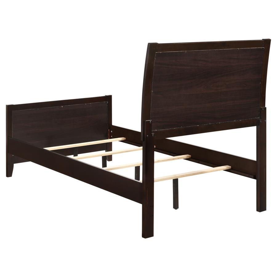 (image for) Carlton Wood Twin Panel Bed Cappuccino