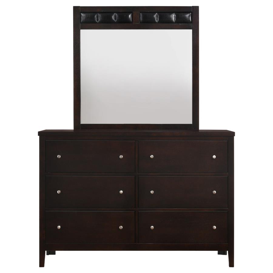 (image for) Carlton 6-drawer Dresser with Mirror Cappuccino