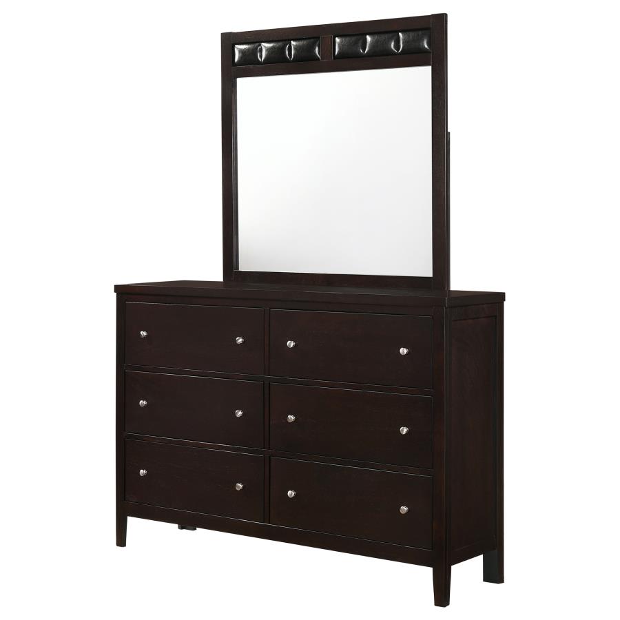 (image for) Carlton 6-drawer Dresser with Mirror Cappuccino