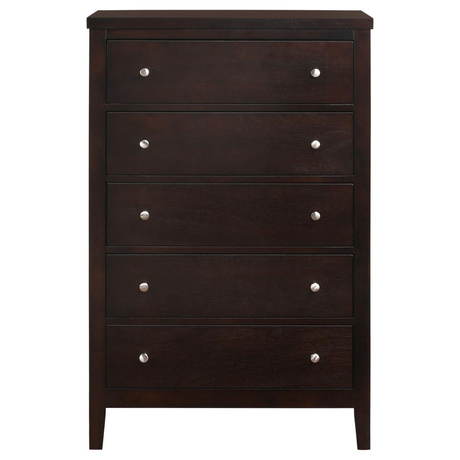 (image for) Carlton 5-drawer Bedroom Chest Cappuccino