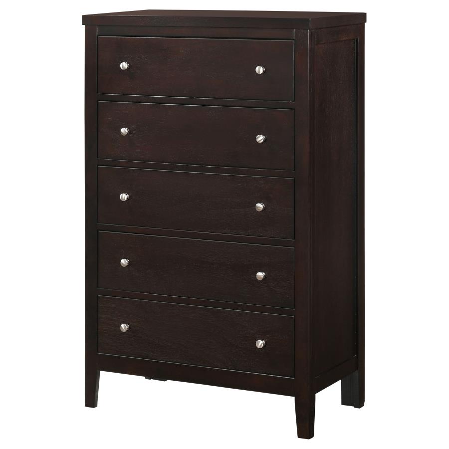 (image for) Carlton 5-drawer Bedroom Chest Cappuccino