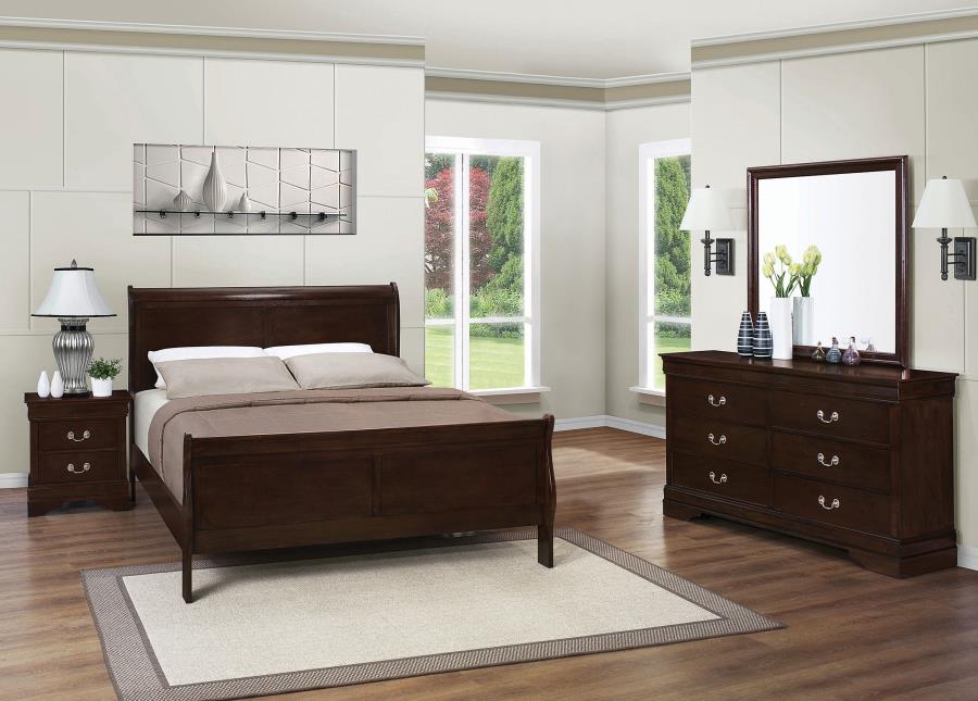 (image for) Louis Philippe 4-piece Full Bedroom Set Cappuccino