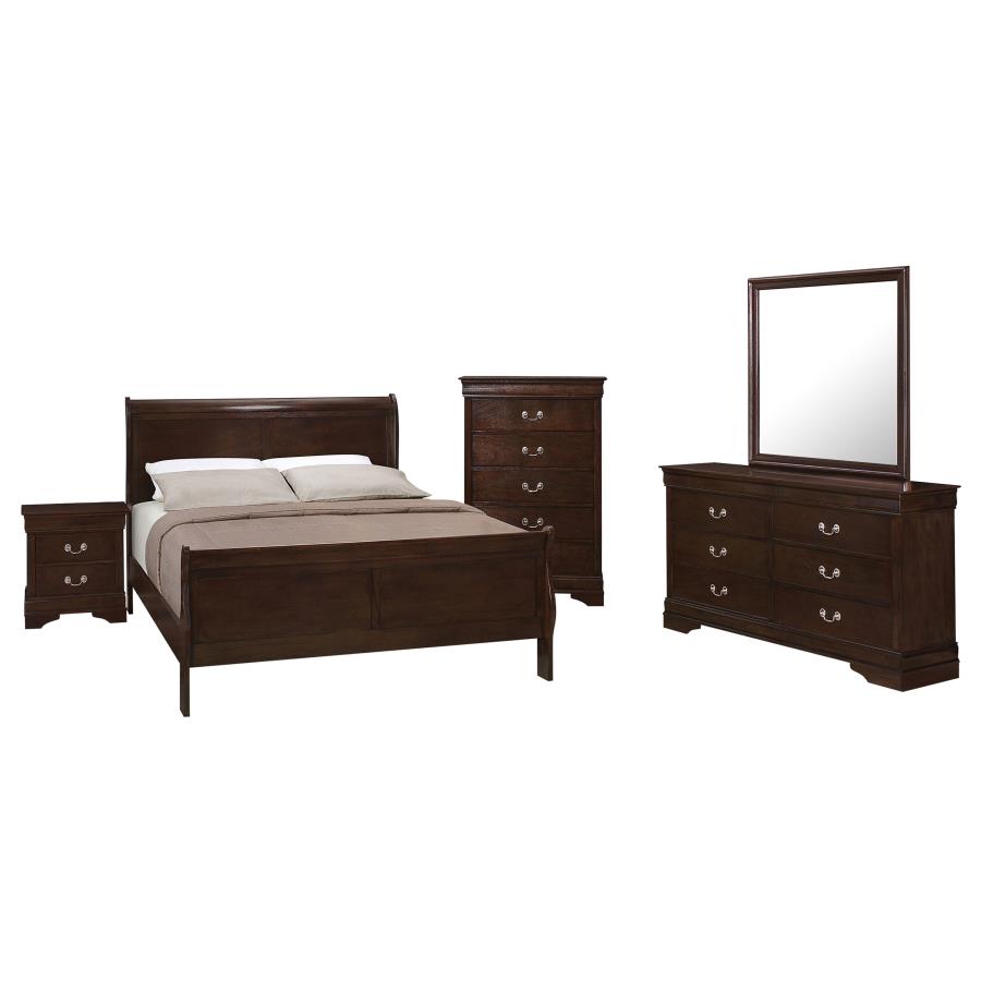 (image for) Louis Philippe 5-piece Full Bedroom Set Cappuccino