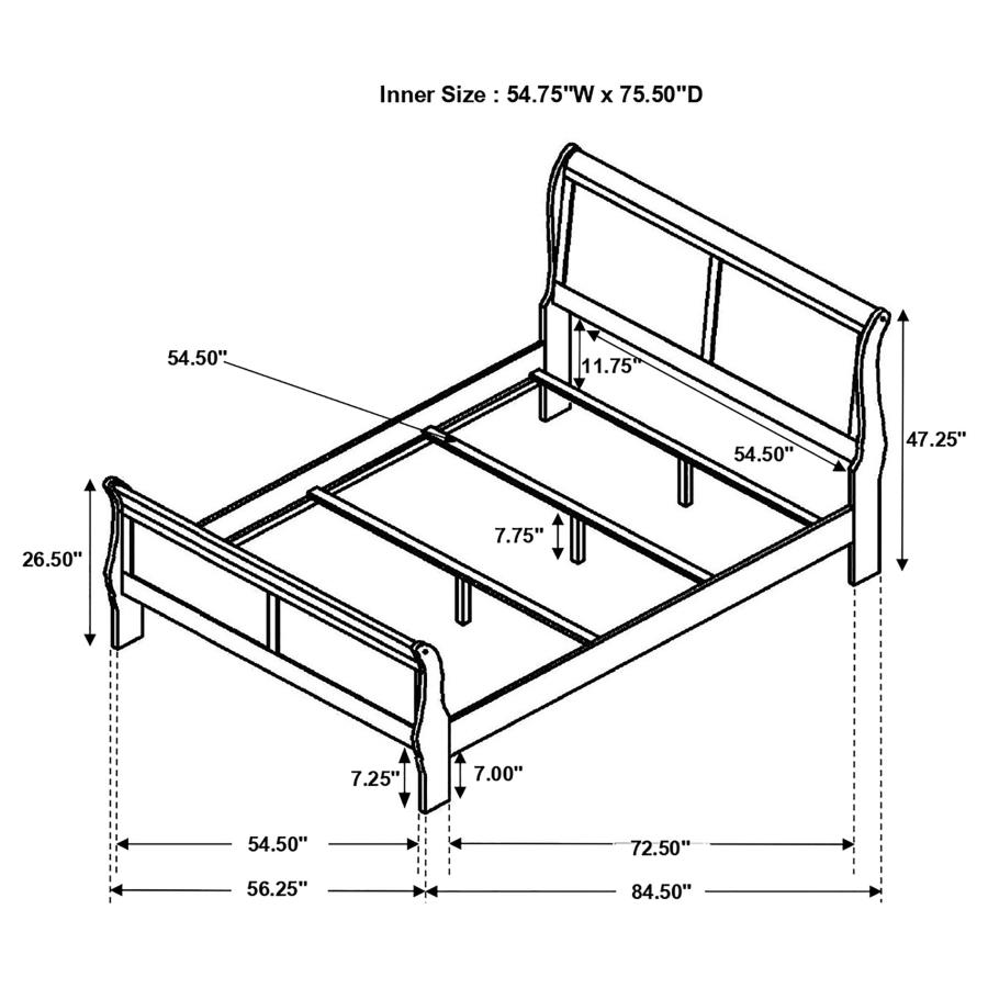 (image for) Louis Philippe 5-piece Full Bedroom Set Cappuccino