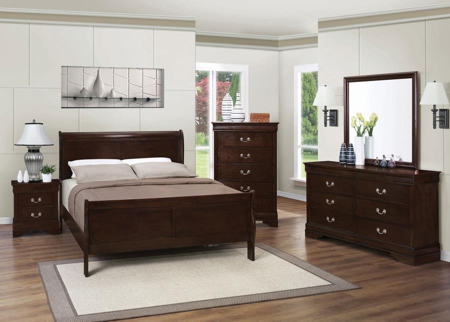 (image for) Louis Philippe 4-piece Eastern King Bedroom Set Cappuccino